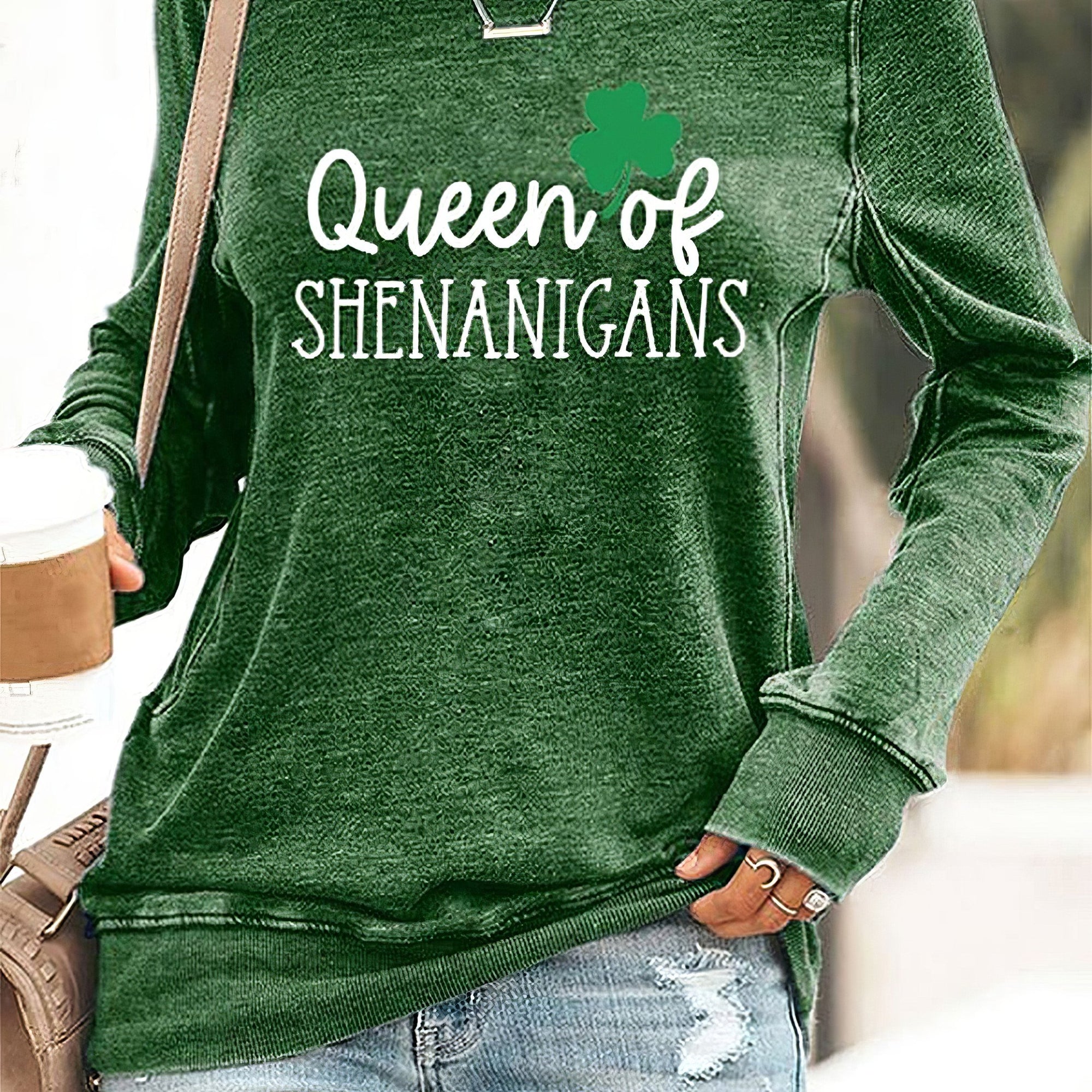 Queen Of Shenanigans Sweatshirt Patrick's Day Sweatshirt Irish Gifts For Holiday