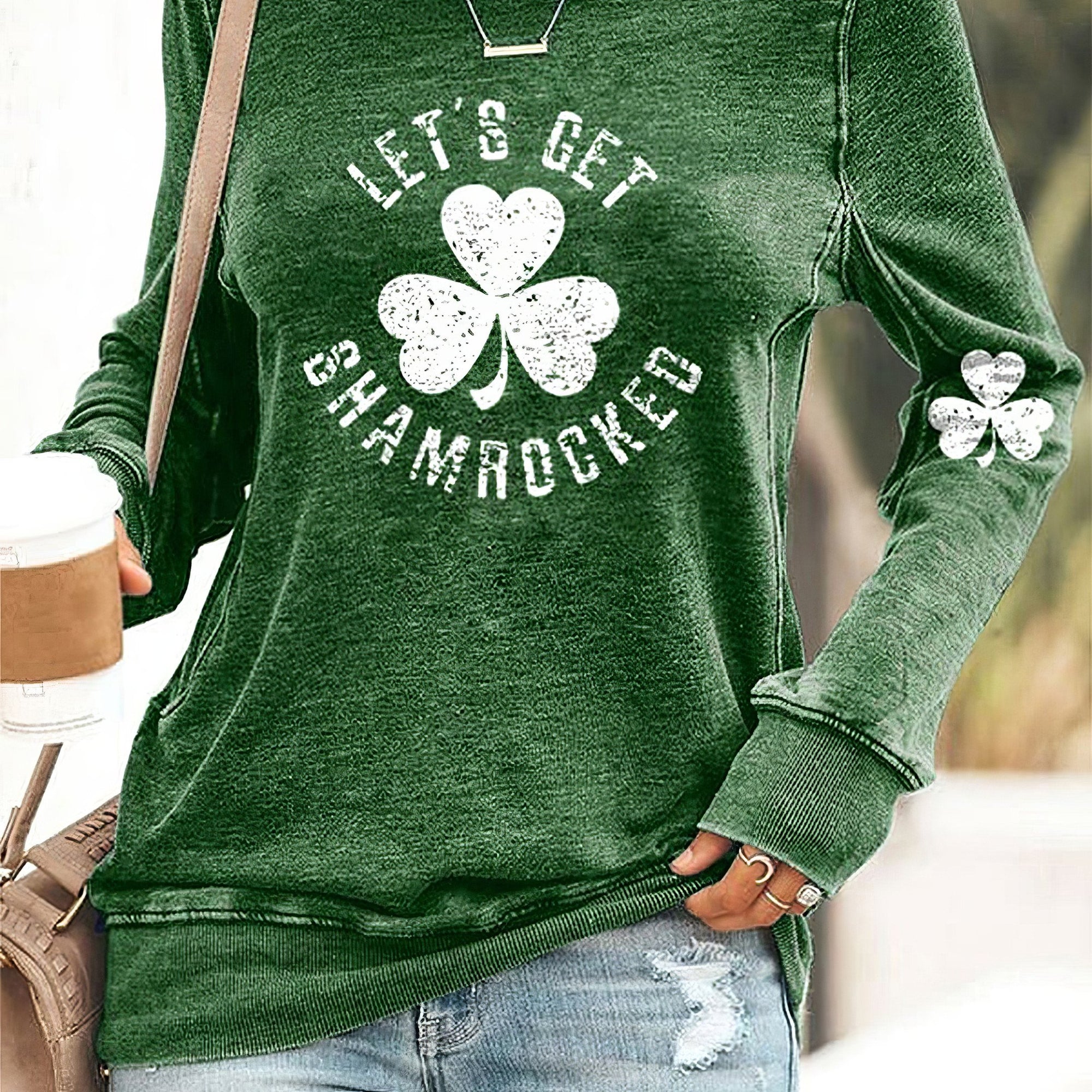 Let's Get Shamrocked Sweatshirt Irish St.Patrick's Day Clothing Gifts For Her