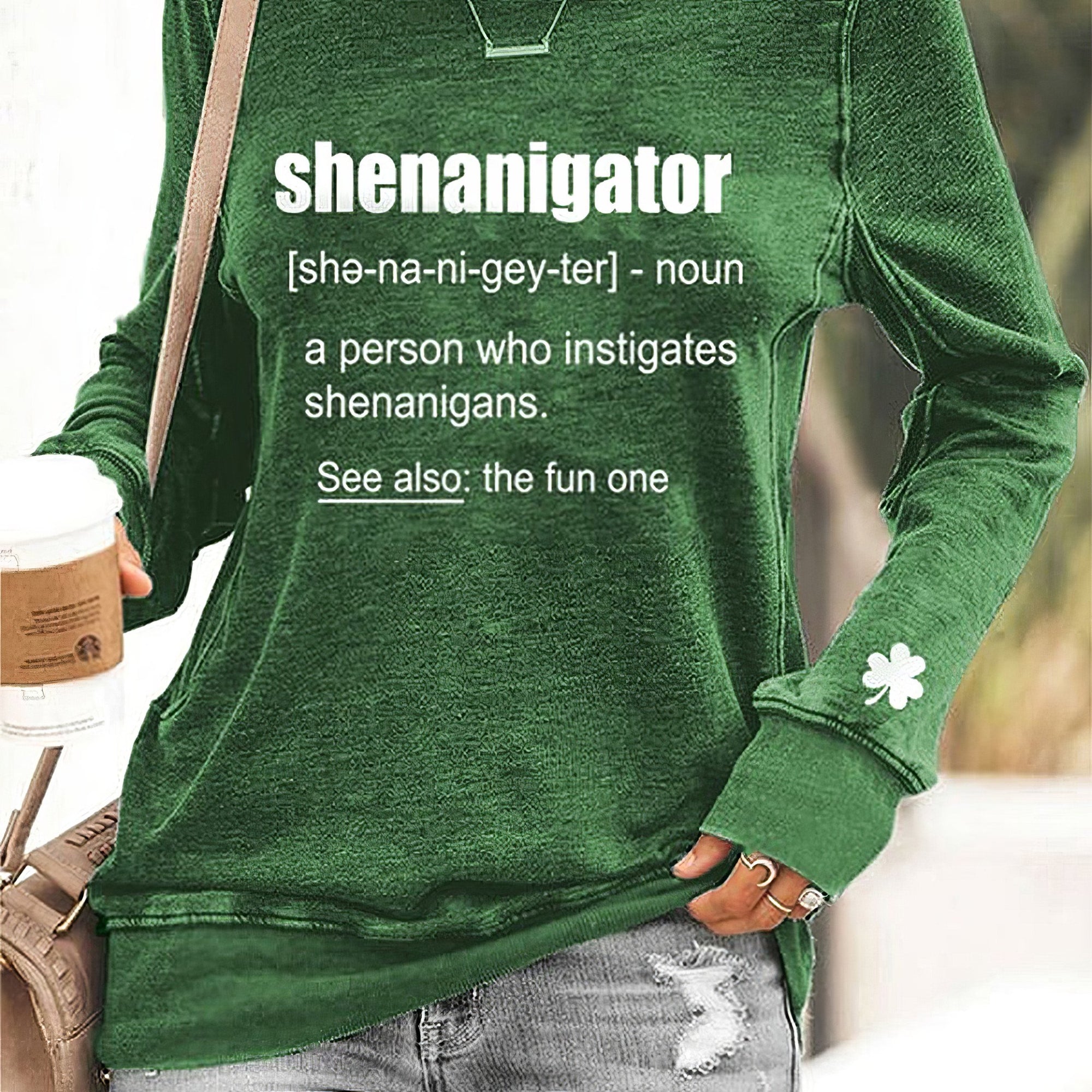 Shenanigator Shamrock Sweatshirt St. Patrick's Day Clothing Gifts For Wife