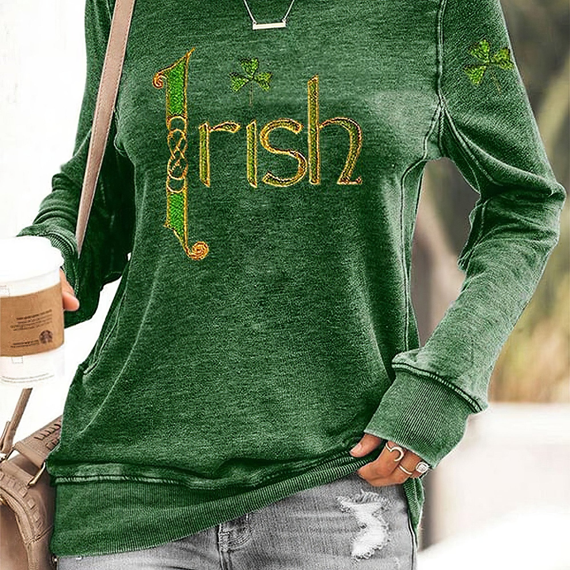 St. Patrick's Day Irish Shamrock Sweatshirt Irish Sweatshirt Gifts For Mom