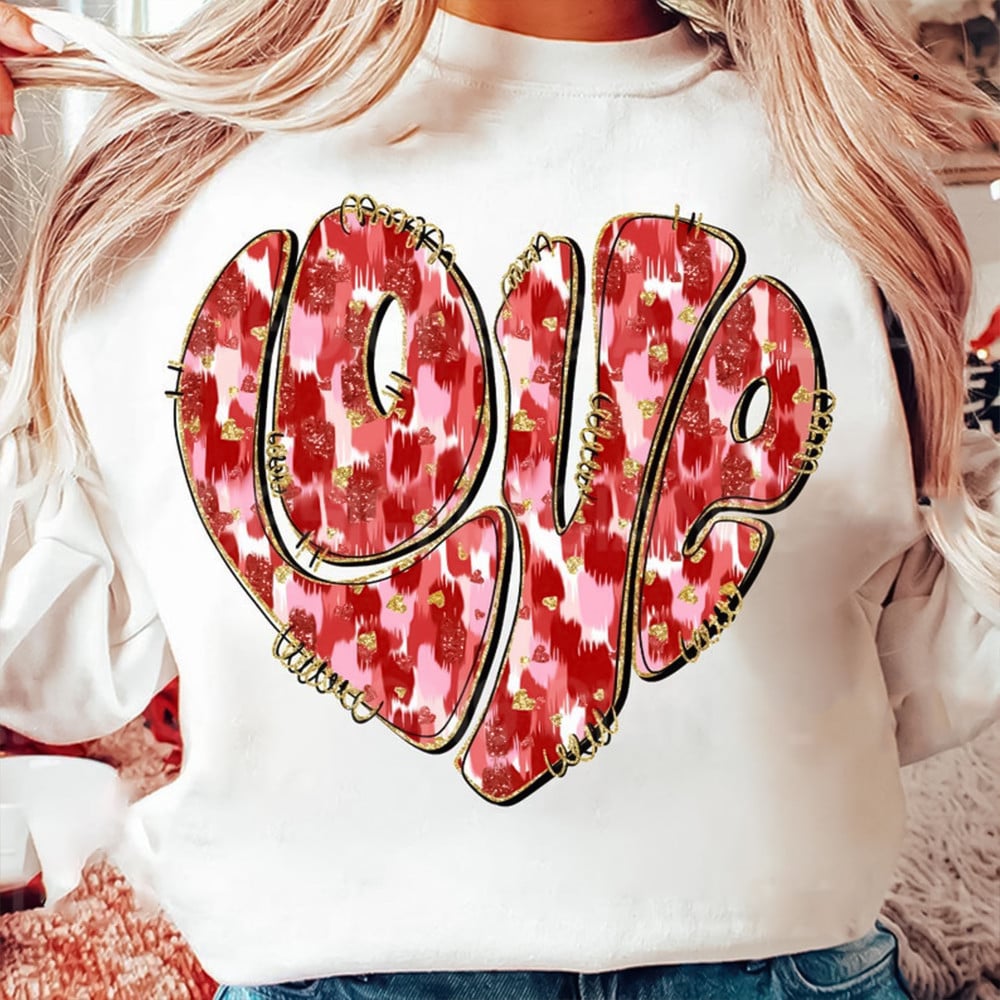 Brushstroke Heart Love Sweatshirt Christian Valentine Sweatshirt Gifts For Wife