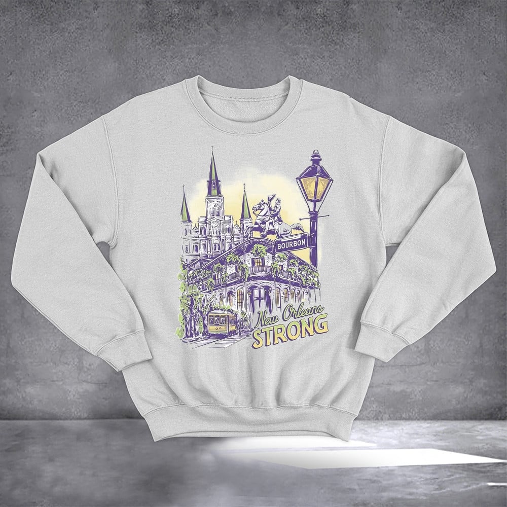 New Orleans Strong Sweatshirt Fleur de lis Sweatshirt Louisiana Merch