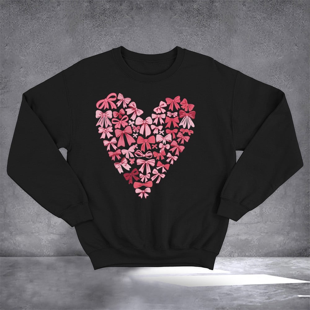 Bows Hearts Sweatshirt Womens Valentines Day Sweatshirt Valentine Gifts For Wife