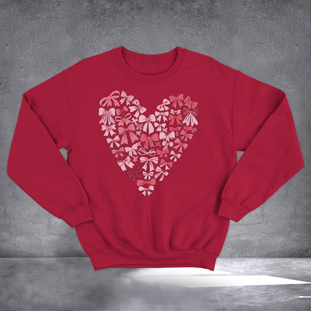 Bows Hearts Sweatshirt Womens Valentines Day Sweatshirt Valentine Gifts For Wife