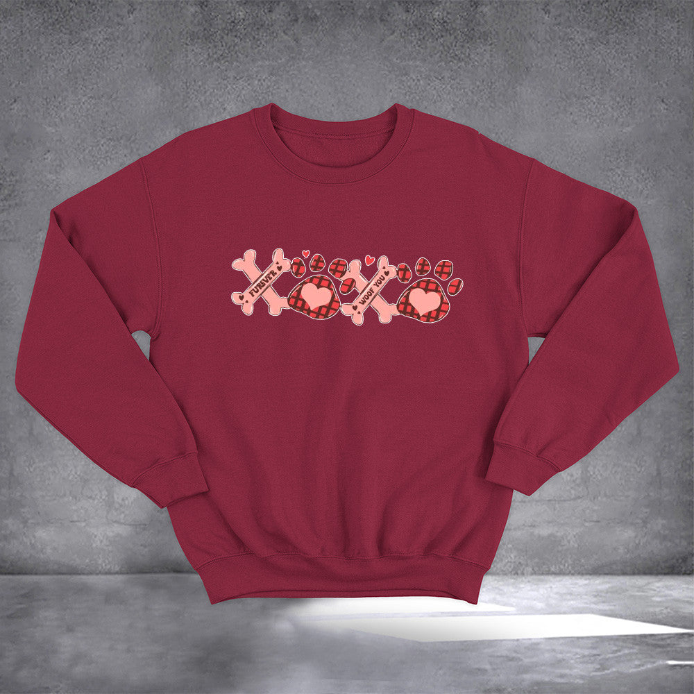 Furever Woof You Valentine Sweatshirt Pet Lovers Cute Valentines Sweatshirt Gifts