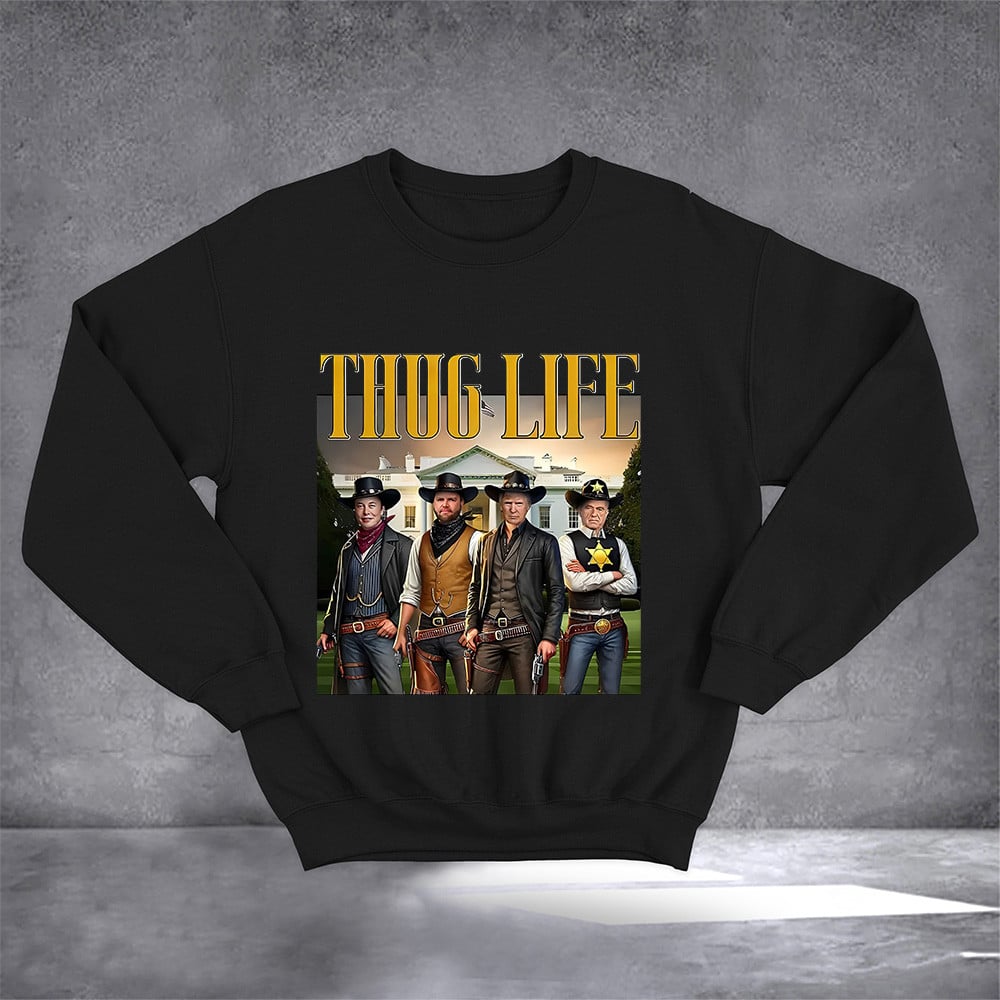 Trump Vance Kennedy Elon Thug Life Sweatshirt Funny Political Clothing Gifts For Trump Fan