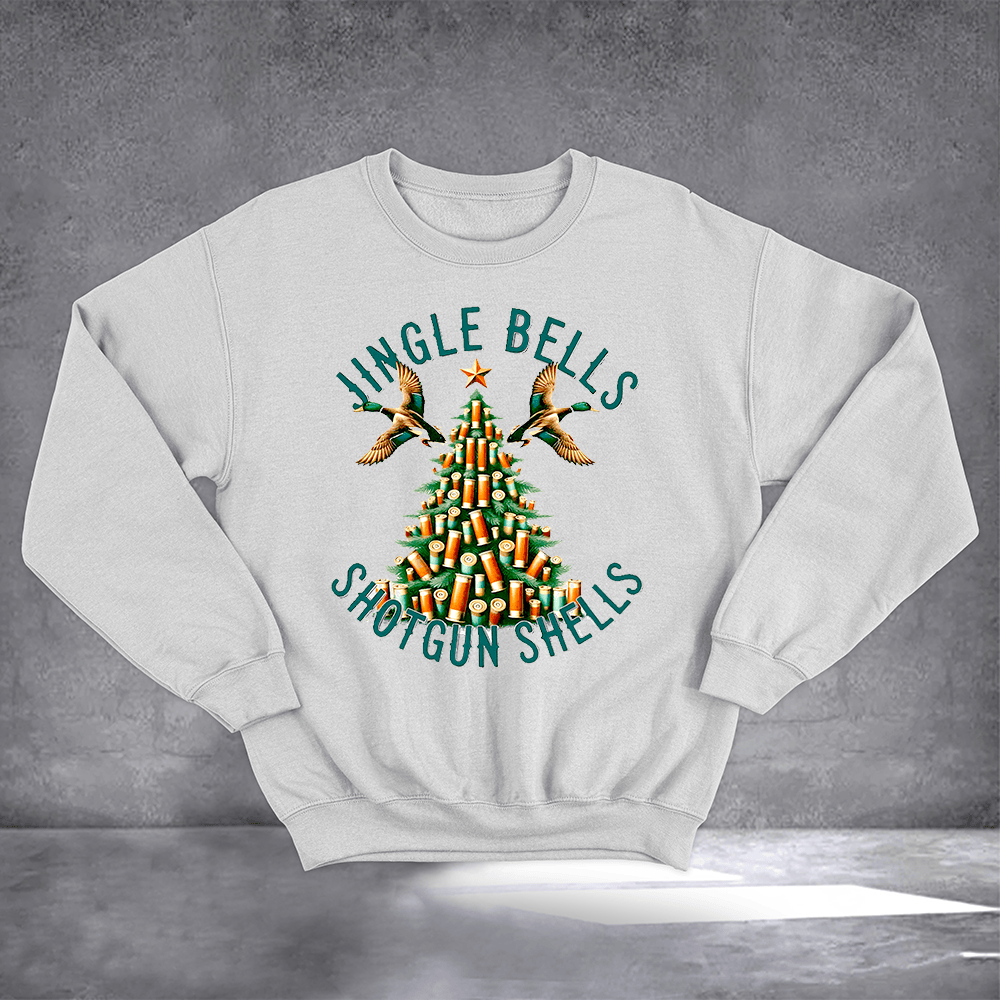 Jingle Bells Shotgun Shells Sweatshirt Duck Hunting Christmas Sweatshirt Gifts For Him