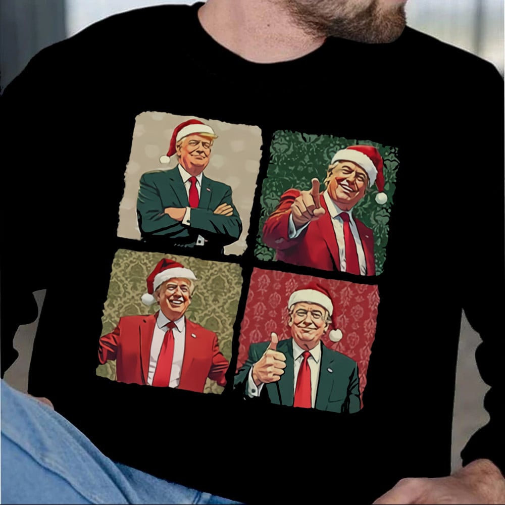 Santa Trump Christmas Sweatshirt Funny Donald Trump Christmas Sweatshirt