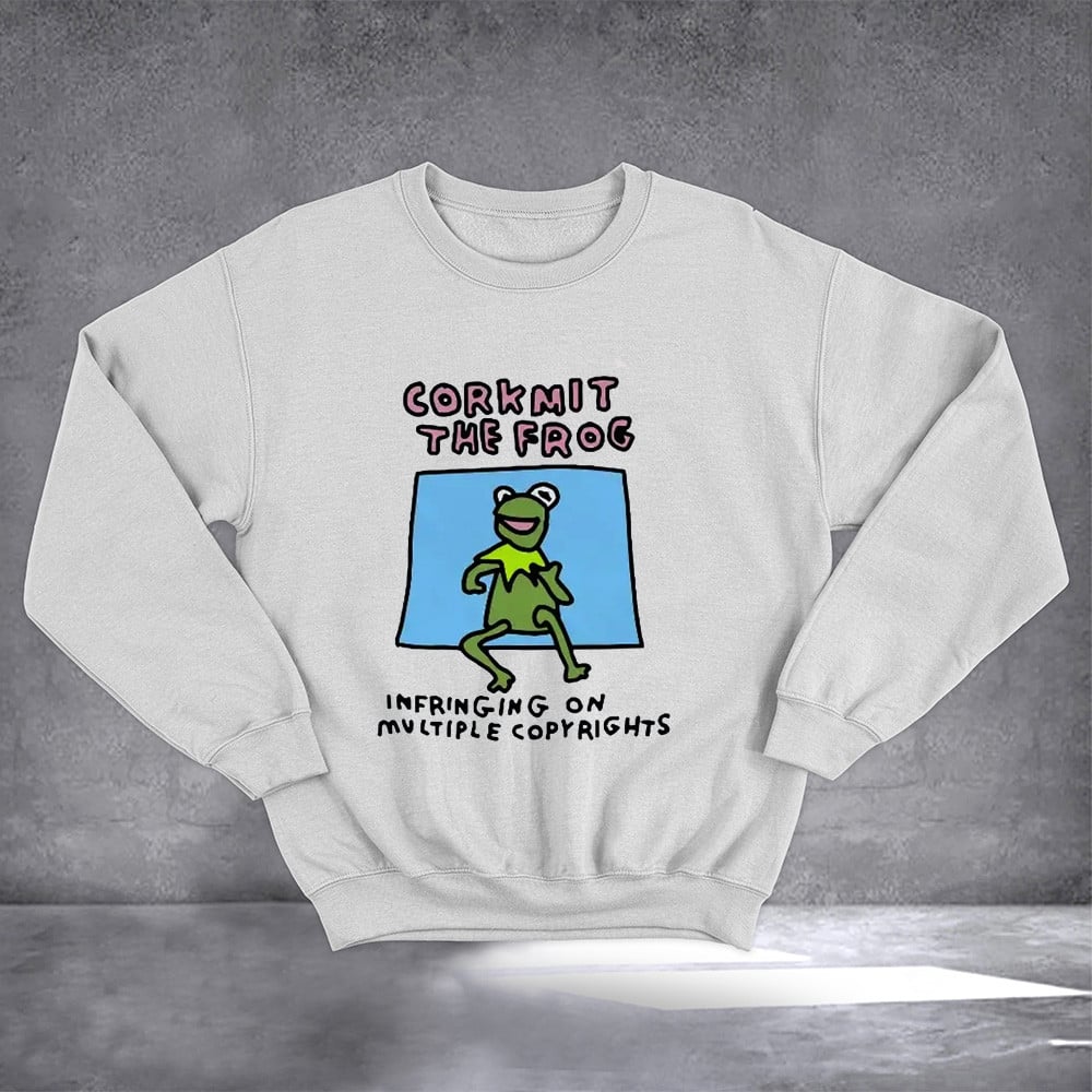Corkmit The Frog Infringing On Multiple Copyrights Sweatshirt Funny Graphic Apparel Friends Gift