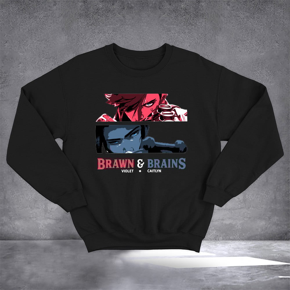 Arcane Sweatshirt Caitlyn And Vi Graphic Sweatshirt Gifts For Gamers
