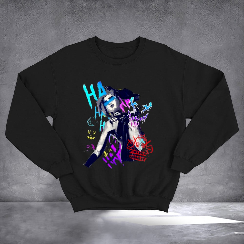 Jinx Sweatshirt LoL Arcane Style Sweatshirt Gifts For Gamers