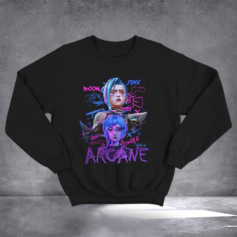 Jinx Sweatshirt LOL Gamer Girl Sweatshirt Arcane Merch Gifts For LOL Fans
