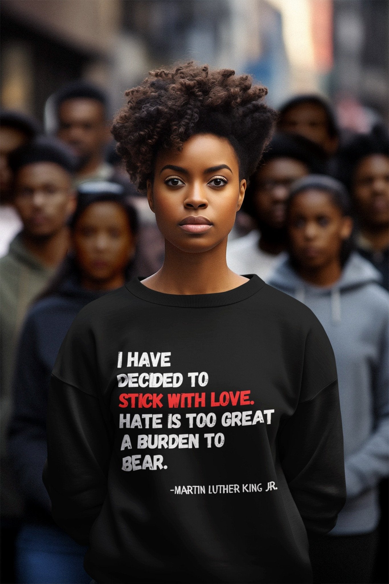I Decided To Stick With Love Sweatshirt Hate Is Burden To Bear Martin Luther King Quotes