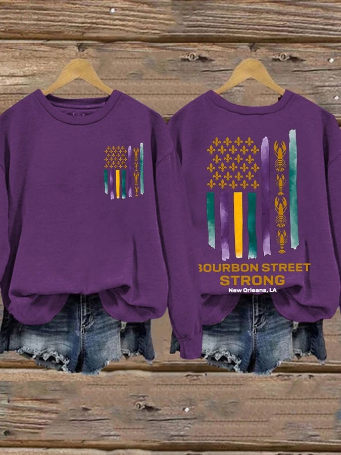 Nola Bourbon Street Strong Sweatshirt Support Nola New Orleans Strong Apparel