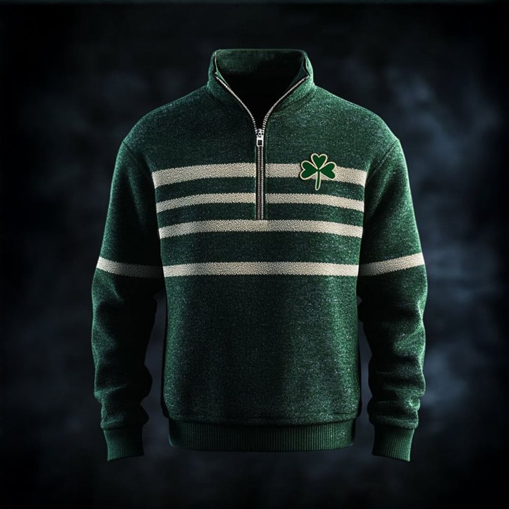 St Patrick's Day Irish Shamrock Half Zip Sweatshirt Irish Clothing Gifts For Husband