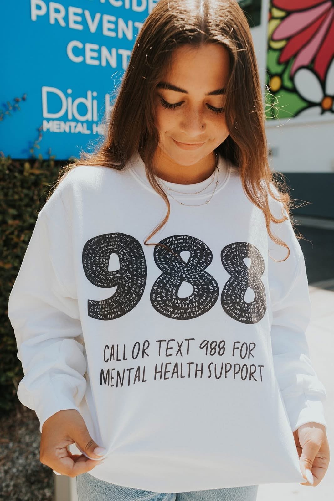 988 Call Or Text 988 For Mental Health Support Sweatshirt Mental Health Awareness Gifts