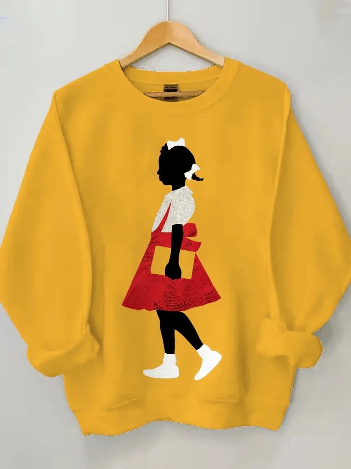 Black Girl In Red Dress Sweatshirt Honor African American Black Pride Black History
