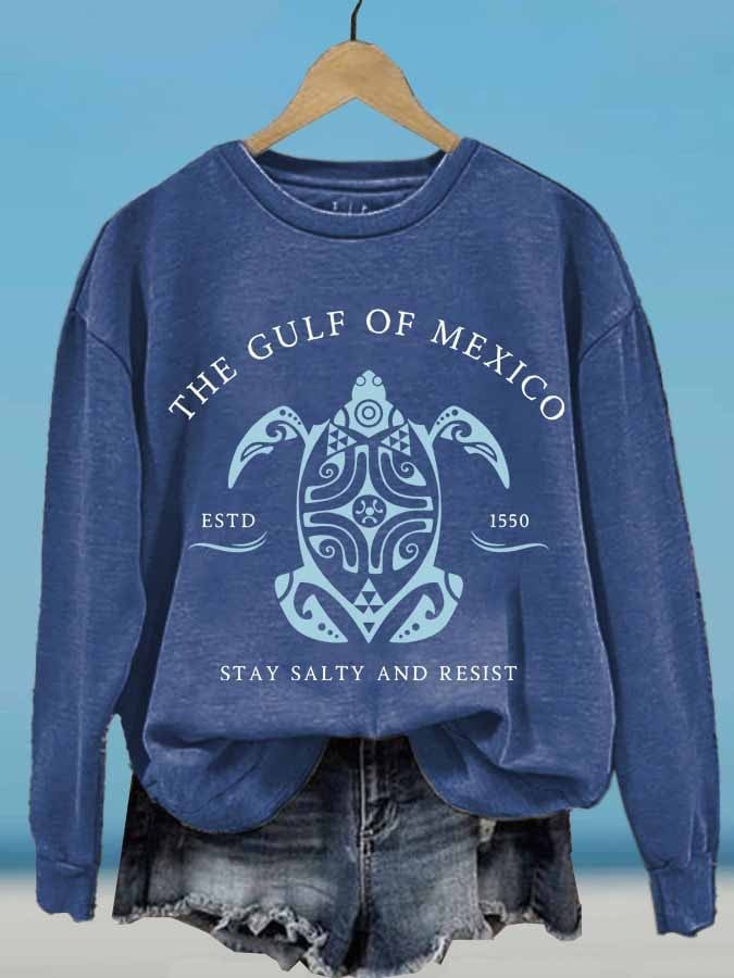 Turtle Gulf Of Mexico EST 1550 Sweatshirt Stay Salty And Resist Gulf Coast Clothing Gifts