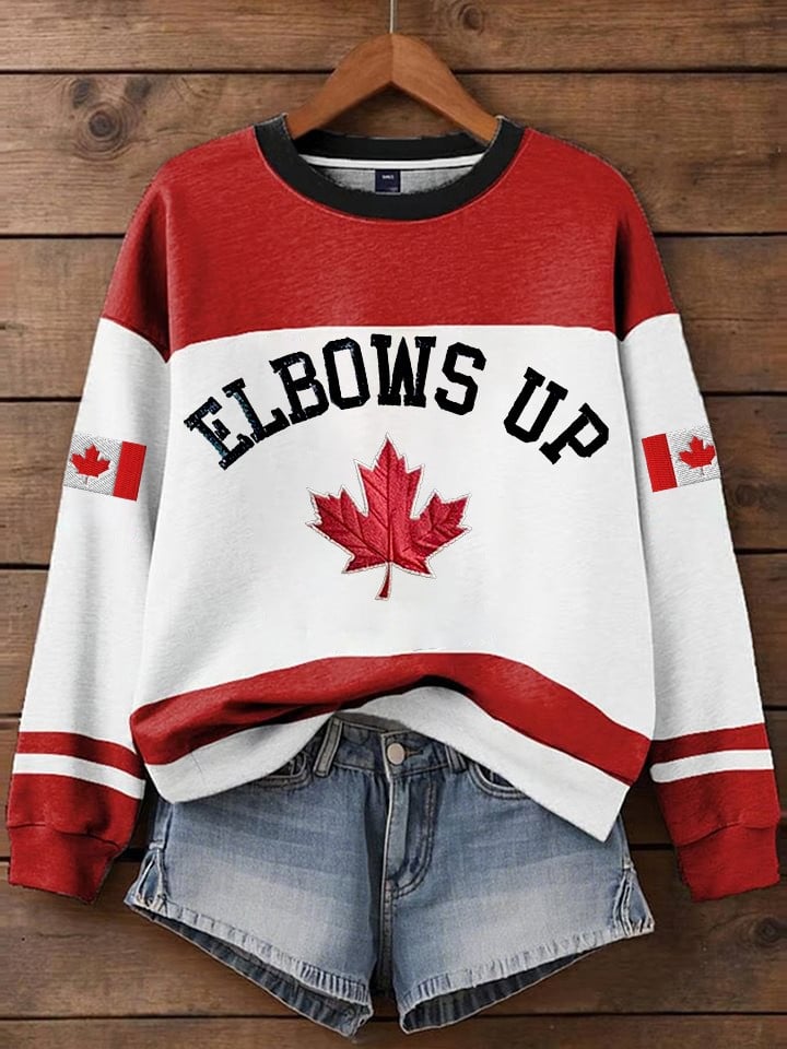 Canada Elbows Up Sweatshirt Proud Of Canadian Strong Elbows Up Merch Apparel
