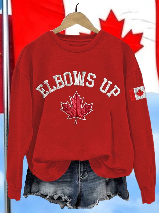 Canada Elbows Up Sweatshirt Women's Support Elbows Up Independence Canada Strong Merch
