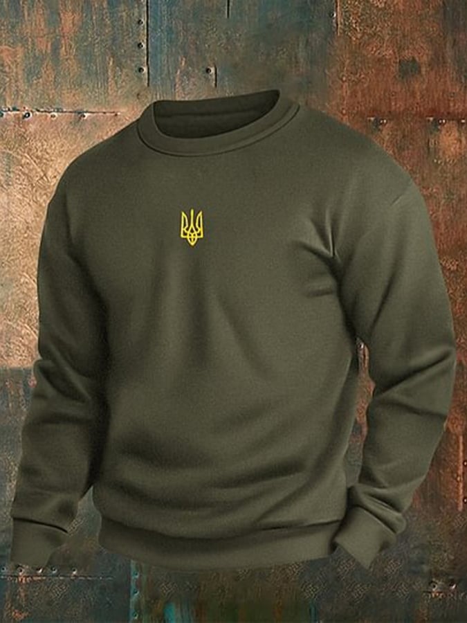 Ukraine Zelensky Sweatshirt Trident Symbol Stand With Ukraine Ukrainian Support Clothing