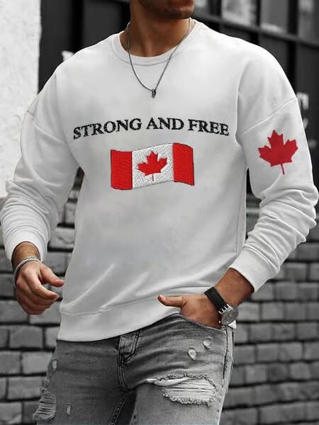 Canada Strong And Free Print Sweatshirt Gift For Men