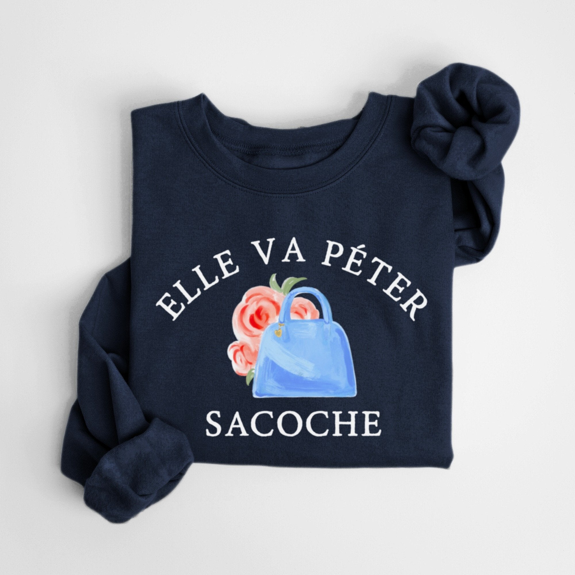 Elle Va Peter Sacoche Sweatshirt Women's French Crewneck Sweatshirt Gifts For Her