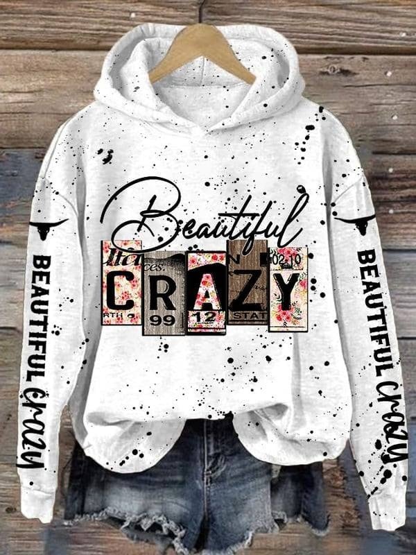 Beautiful Crazy Sweatshirt Women's Country Music Lover Gifts For Luke Combs Fans