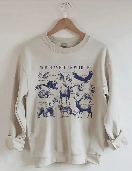 North American Wildlife Sweatshirt Gifts For Women's