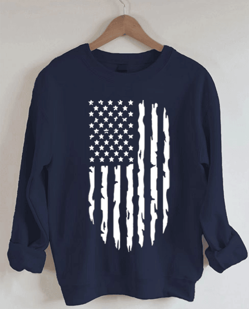 American Flag Sweatshirt Ladies Patriotic Apparel Gifts For Aunts