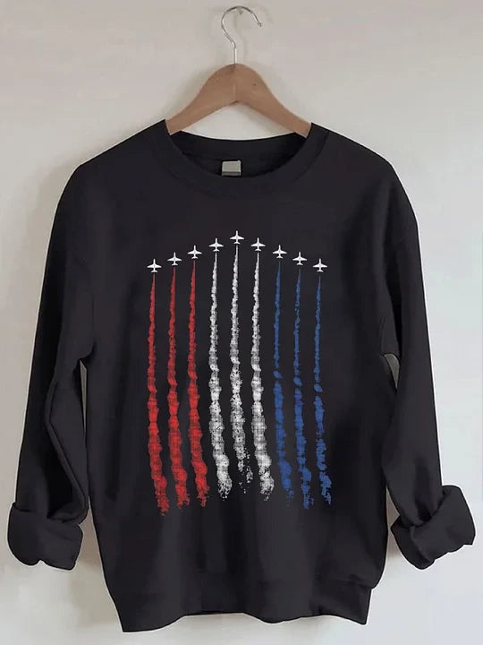 Red White Blue Air Force Flyover Sweatshirt Patriotic Apparel Air Force Gifts