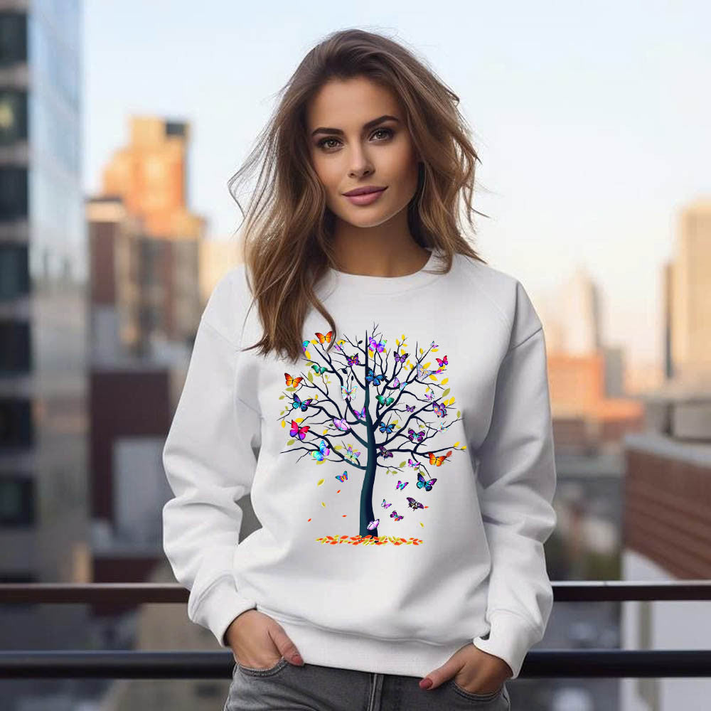 Butterfly Tree Sweatshirt Butterfly Shirt Cute Gifts For Girlfriend