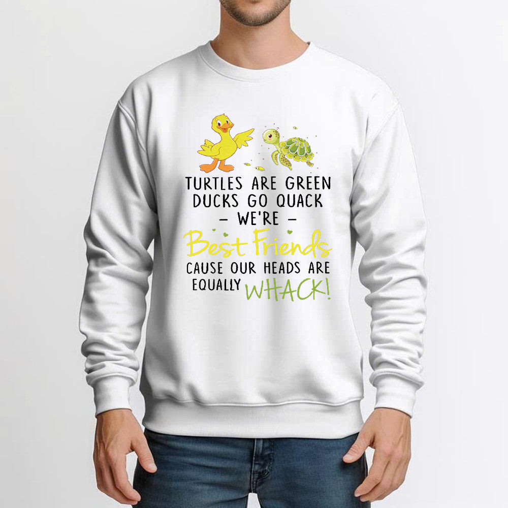 Turtles Are Green Ducks Are Quack We'Re Best Friend Sweatshirt Cute Graphic Shirt Mother And Son Gifts
