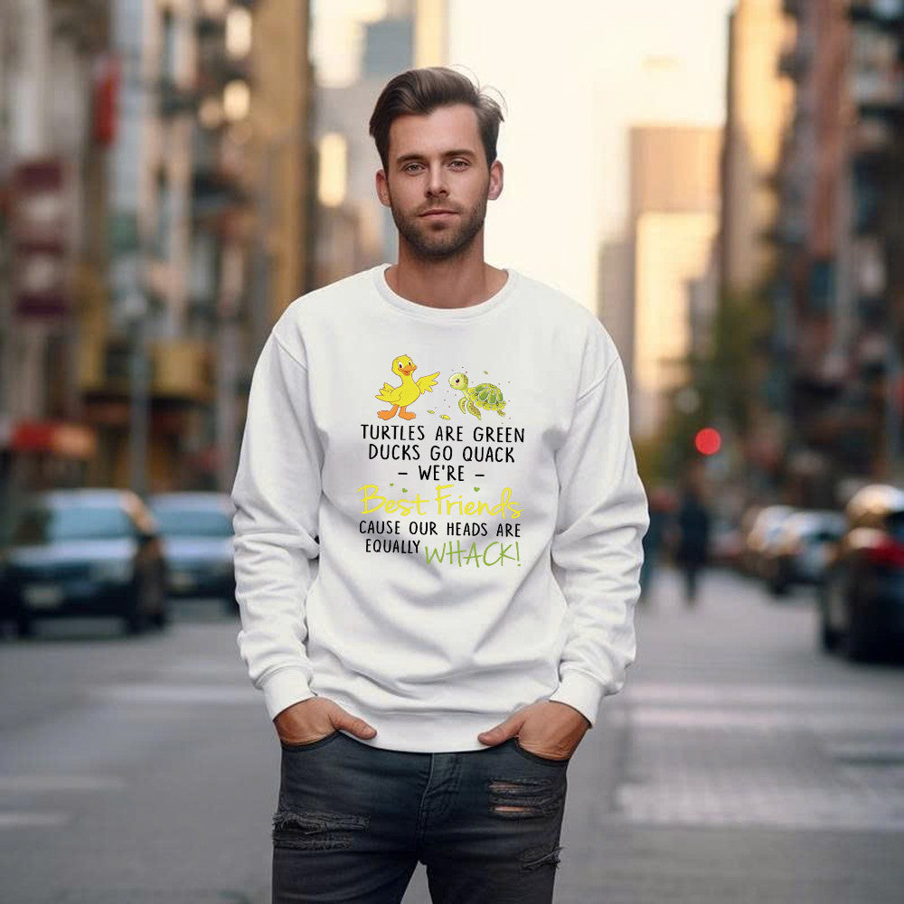 Turtles Are Green Ducks Are Quack We'Re Best Friend Sweatshirt Cute Graphic Shirt Mother And Son Gifts