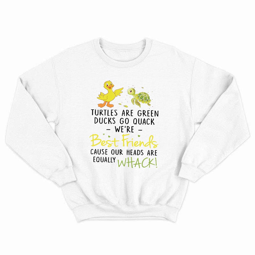 Turtles Are Green Ducks Are Quack We'Re Best Friend Sweatshirt Cute Graphic Shirt Mother And Son Gifts