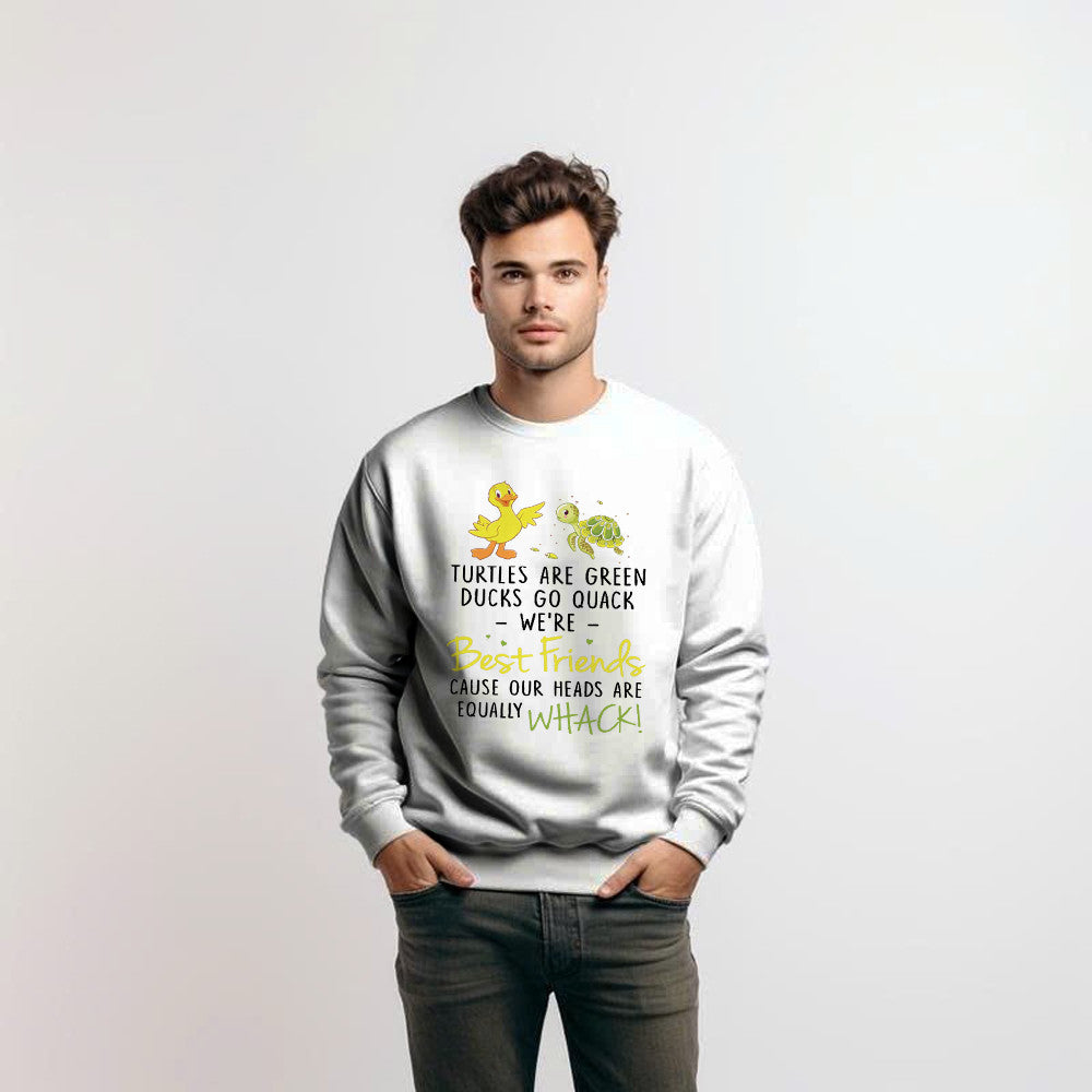Turtles Are Green Ducks Are Quack We'Re Best Friend Sweatshirt Cute Graphic Shirt Mother And Son Gifts
