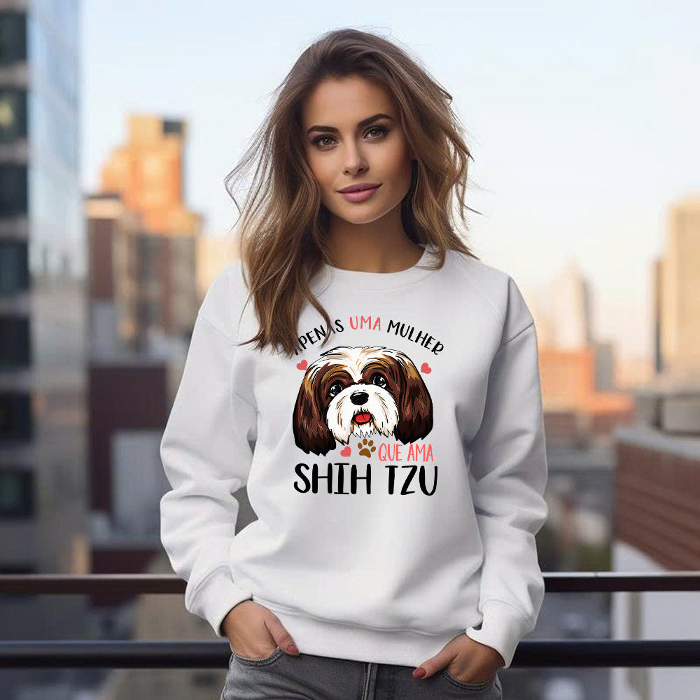 Apenas Uma Mulher Que Ama Shih Tzu Sweatshirt Cute Dog Shirt Merry Christmas Gifts For Niece