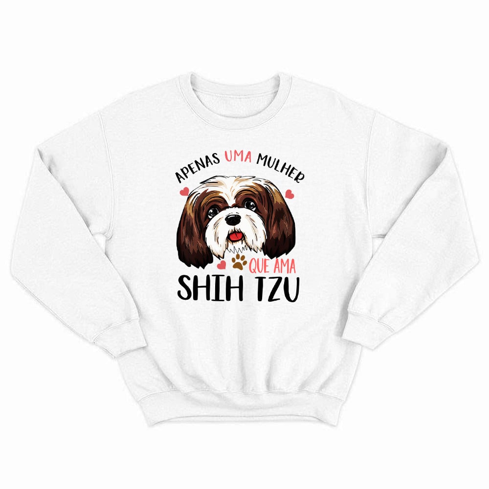 Apenas Uma Mulher Que Ama Shih Tzu Sweatshirt Cute Dog Shirt Merry Christmas Gifts For Niece
