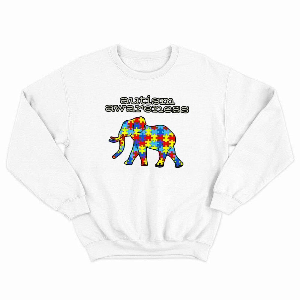 Autism Awareness Shirt Elephant Puzzle Graphic Sweatshirt Best Gifts For Autistic Teenager