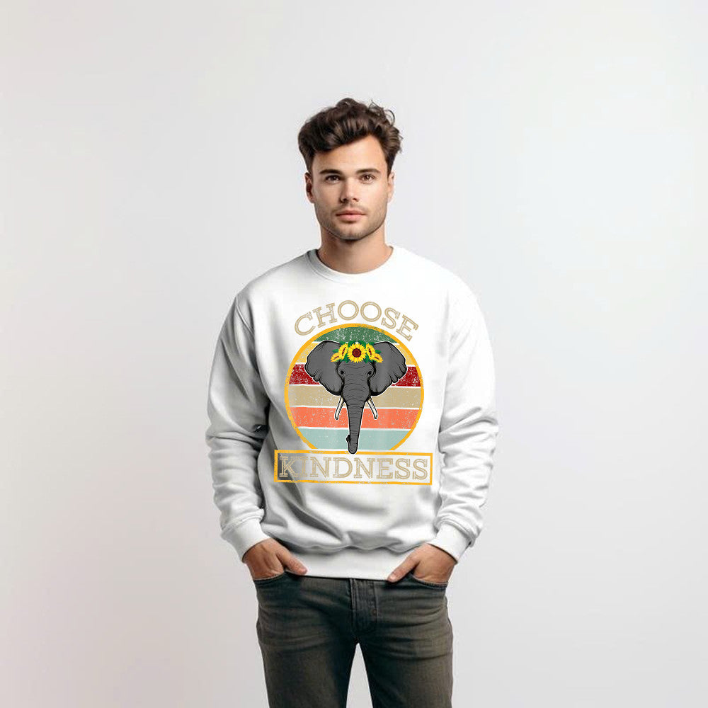 Choose Kindness Elephant And Sunflower Sweatshirt Best Quote Shirt Gifts For Friend