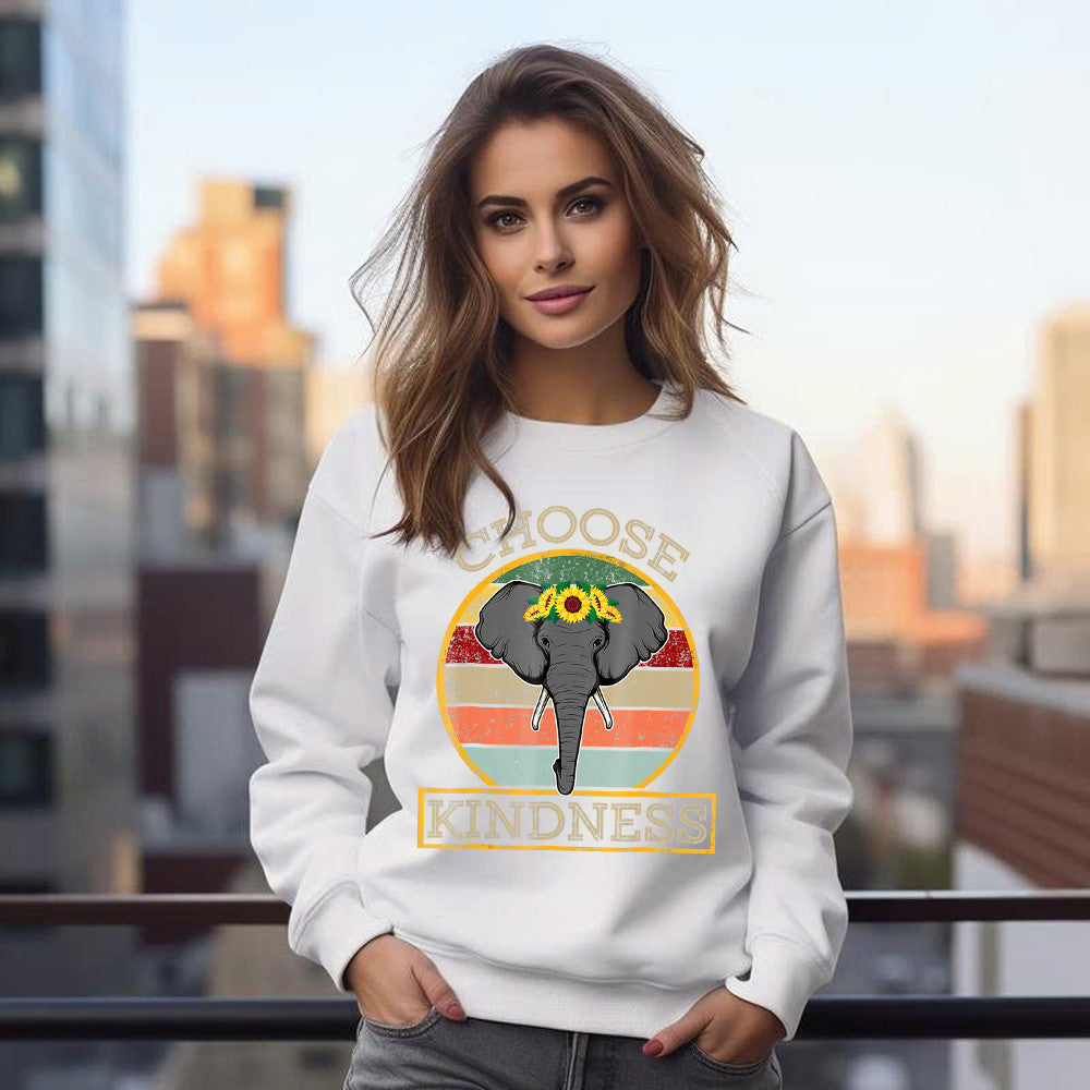 Choose Kindness Elephant And Sunflower Sweatshirt Best Quote Shirt Gifts For Friend