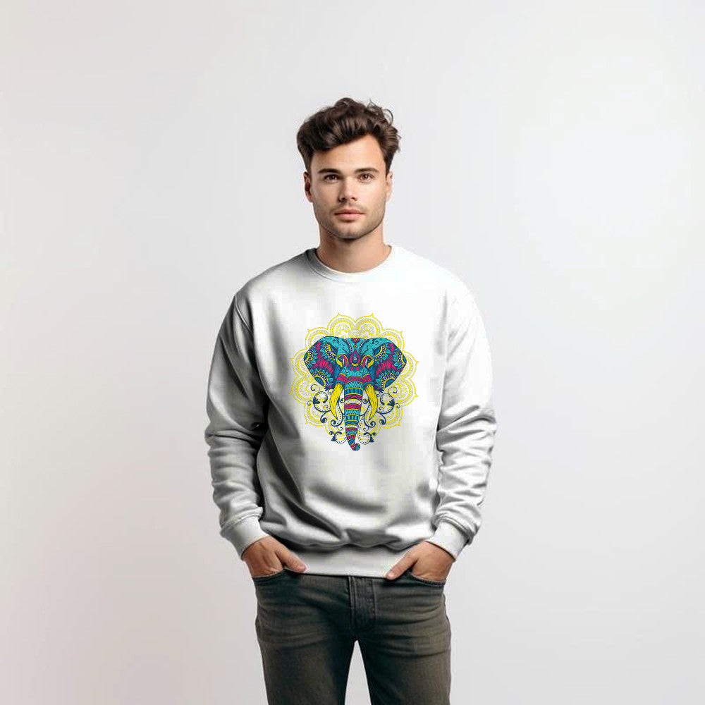 Colorful Mandala Elephant Sweatshirt Best Christmas Gifts Idea For Men
