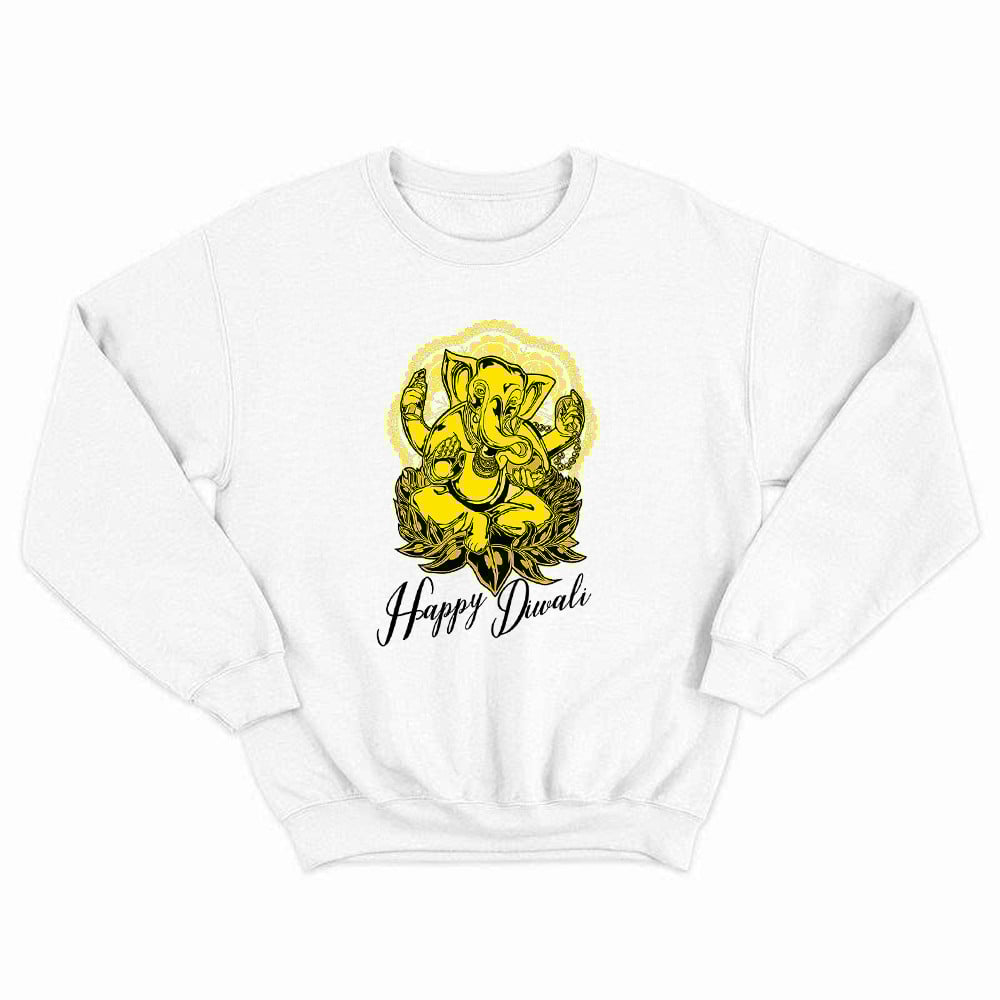 Happy Diwali Hindu Elephant God Mandala Sweatshirt Festival Of Lights Spiritual Apparel