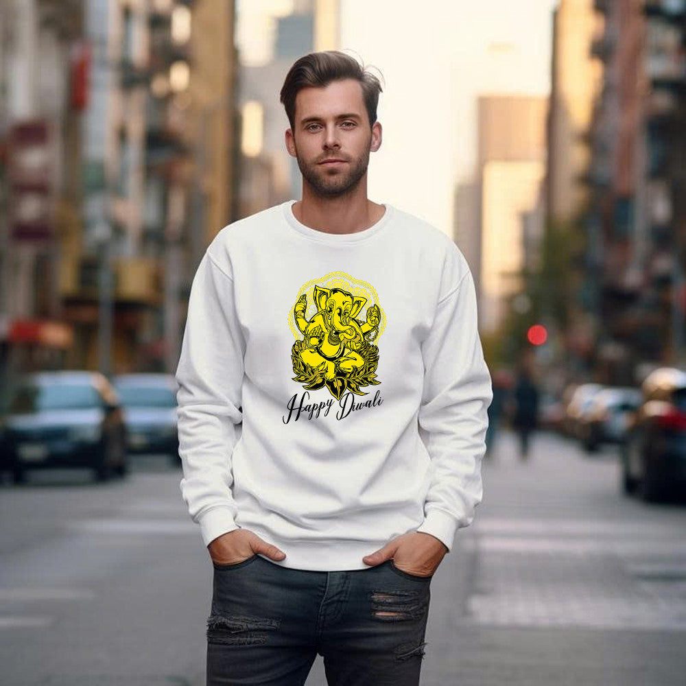 Happy Diwali Hindu Elephant God Mandala Sweatshirt Festival Of Lights Spiritual Apparel