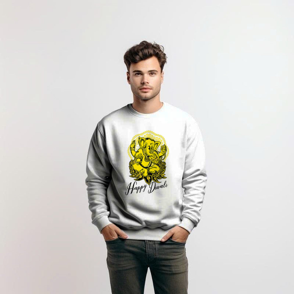 Happy Diwali Hindu Elephant God Mandala Sweatshirt Festival Of Lights Spiritual Apparel