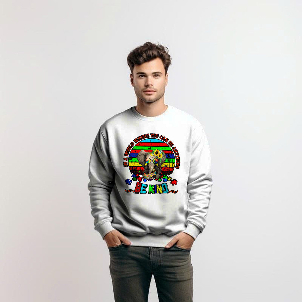 In A World Where You Can Be Anything Be Kind Shirt Elephant Autism Awareness Sweatshirt For Men