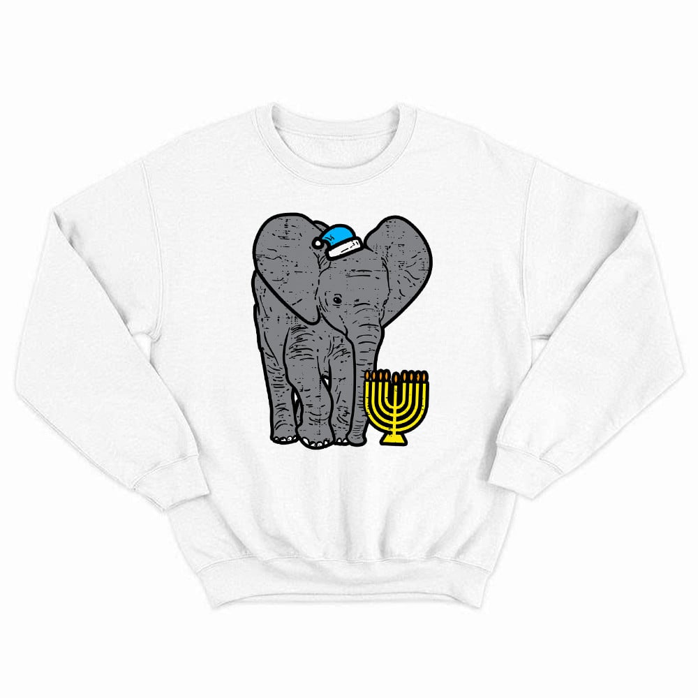 Jewish Elephant Hanukkah Holiday Idea Sweatshirt Best Gifts For Boyfriend