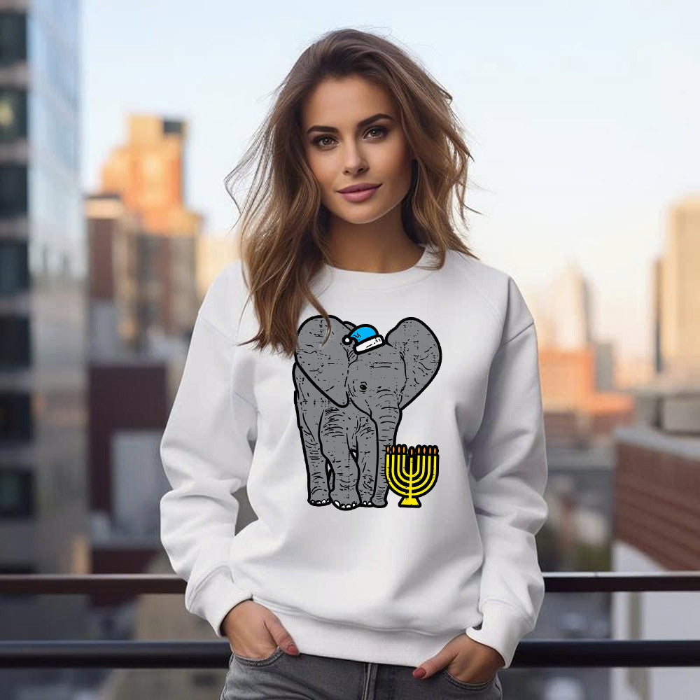 Jewish Elephant Hanukkah Holiday Idea Sweatshirt Best Gifts For Boyfriend