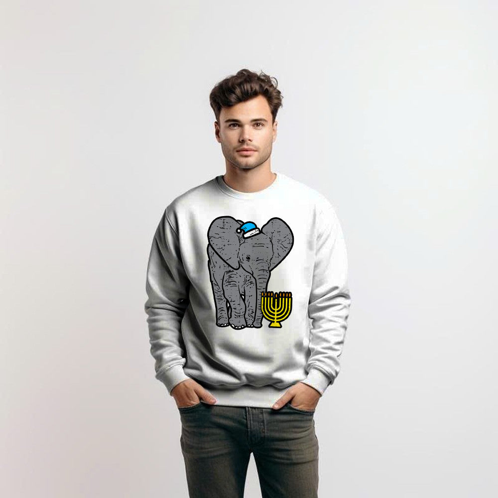 Jewish Elephant Hanukkah Holiday Idea Sweatshirt Best Gifts For Boyfriend