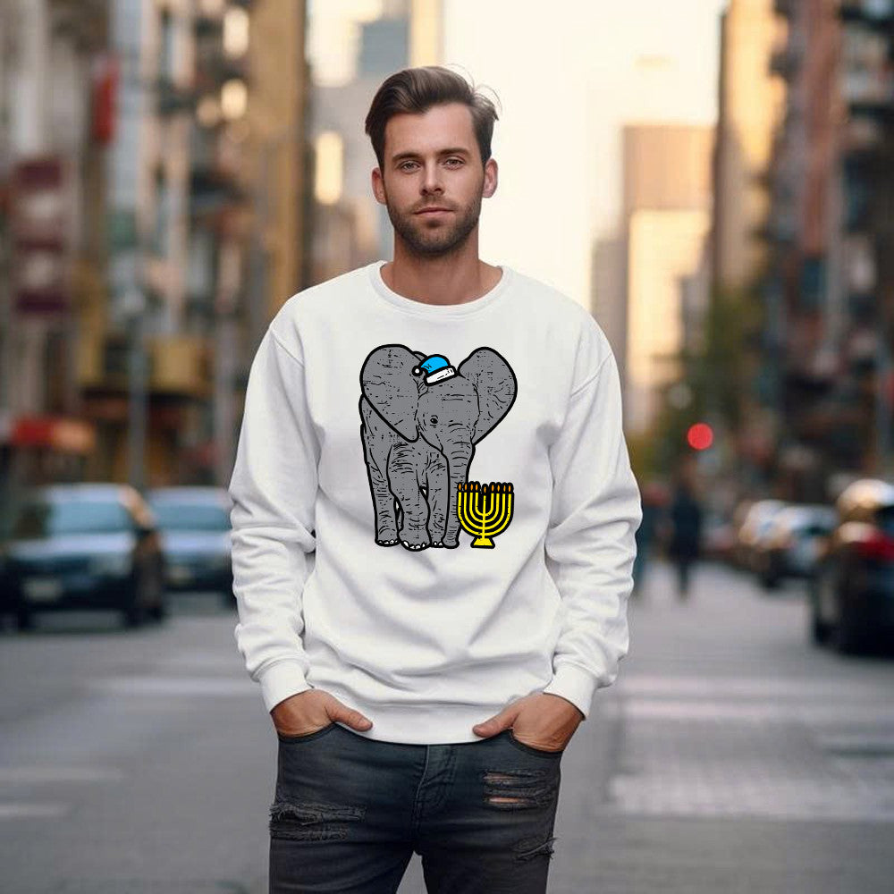 Jewish Elephant Hanukkah Holiday Idea Sweatshirt Best Gifts For Boyfriend